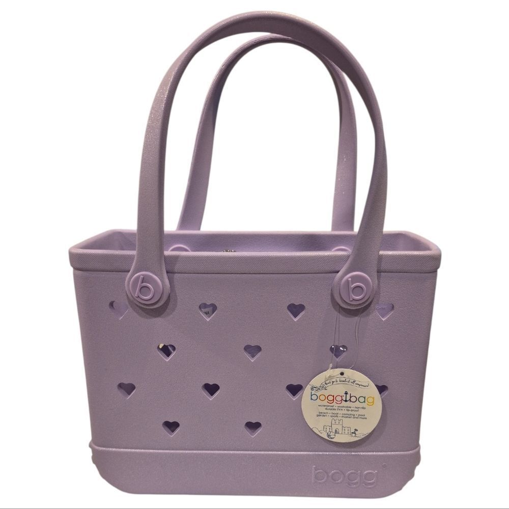Bitty Bogg Bag Tote Lilac Shimmer Heart Nwt Limited Edition